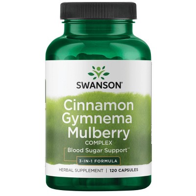 Swanson Herbal Supplements Cinnamon Gymnema Mulberry Complex - 3-in-1 Formula 120 Caps