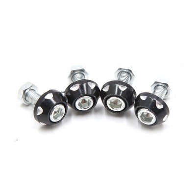 Unique Bargains Aluminum Alloy Decorative Car Motorcycle License Plate Bolt Screw 4 Pcs