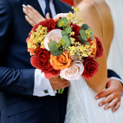 Unique Bargains Artificial Wedding Decor Lightweight Artificial Flower Bouquet 1 Pc