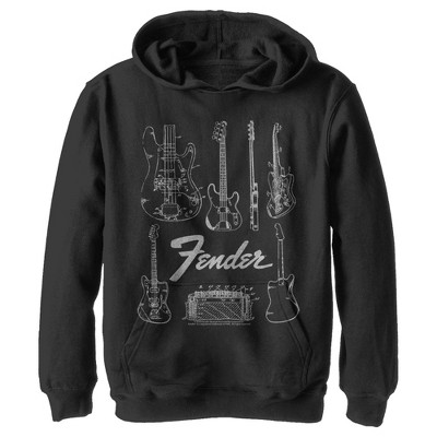 Boy's Fender Guitar Chart Pull Over Hoodie