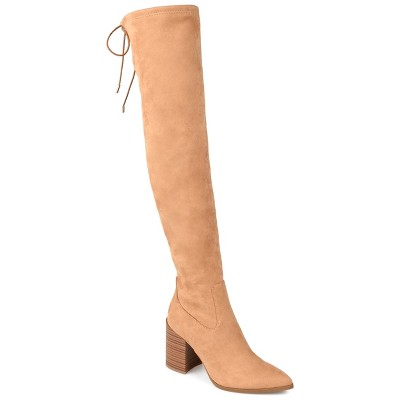 Journee Collection Women's Paras Stacked Heel Over The Knee Boots
