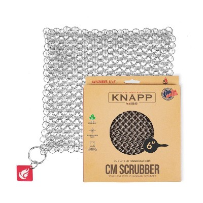 BBQ-AID CM Scrubber® 6" Small Ring Cast Iron Scrubber - Cast Iron Cleaner for Hard Anodized Cookware, Pre-Seasoned Pans, Grills and Skillet