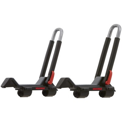 Yakima JayLow Rooftop Mounted Kayak Rack for Vehicles Carrying Up To 2 Kayaks in J Cradle Position with Heavy Duty Straps, Bow and Stern Tie Downs