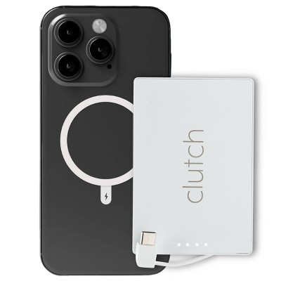 Clutch Pro USB-C 5000mAh Ultra Thin Magnetic Portable Charger with Built-In Charging Cable