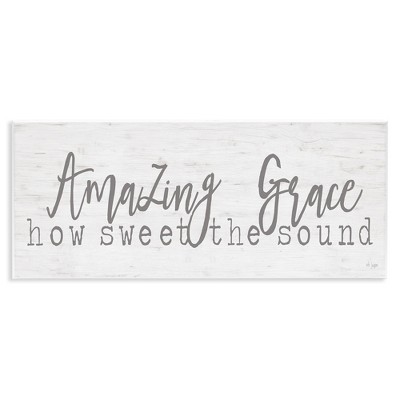 Stupell Industries Amazing Grace Spiritual Christian Phrase Grain Pattern, 17" x 7"