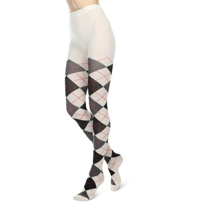 Memoi Women's Classy Argyle Thick Sweater Tights
