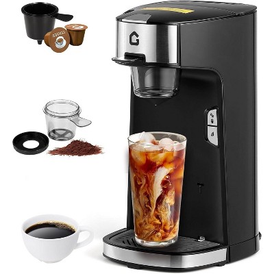 Acekool Single Serve Coffee Maker, Compact Portable Machine for Coffee Pod, Ground Coffee & Tea, 18.6oz Tank, Auto Shut-Off