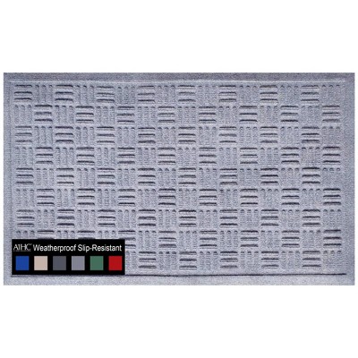 A1HC Durable Multi Purpose Polypropylene Rubber Doormat for Indoor Outdoor Front Door Mat, Criss Cross