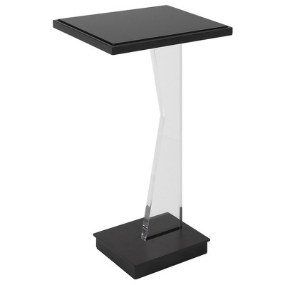 Uttermost Angle Contemporary Small Accent Table – Mirrored Top with Iron Frame