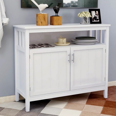 Gulches Kitchen storage sideboard and buffet server cabinet for Kitchen,Dining Room,Living Room-White