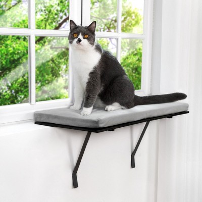 Sandinrayli Cat Window Seat Wall Mount Perch House, Heavy Duty Cat Bed Shelves Furniture, Grey