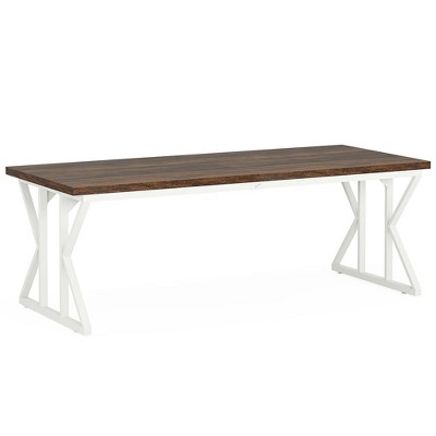 Resenkos Computer Desk, Office Desk, Study Desk,78.7" Executive Desk, Large Computer Desk Two Person Desk for Home Office, & White