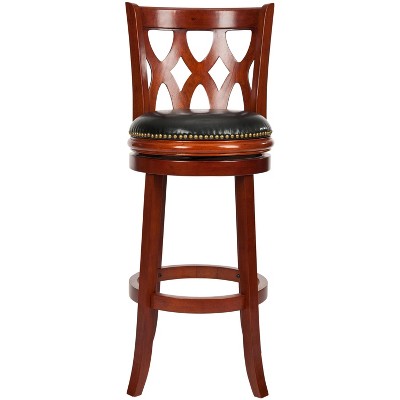 Lancaster Swivel Bar Stool - FOX7002 - Cherry/Black - Safavieh Couture
