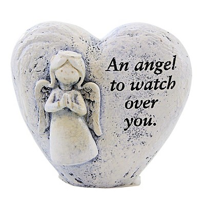 Roman 2.5 Inch Heart Of A Guardian Keepsake Bereavement Figurine , Bereavement Heart Angel (1PC)