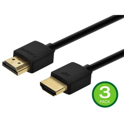 Monoprice 8K HDMI Cable - 3 Feet - Black (3 Pack) Ultra High Speed, 8K@60Hz & 4k@120Hz, Dynamic HDR, 48Gbps, eARC, Compatible with PS 5 / PS 5 Digital