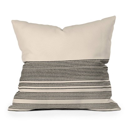 Deny Designs Kierkegaard Design Studio Organic Stripe Square Outdoor Throw Pillow Black/Cream
