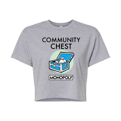 Women's - Monopoly - Community Chest Cropped Graphic T-Shirt