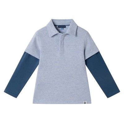 Andy & Evan  Toddler  Lt Blue Jersey Polo Waffle T-Shirt.
