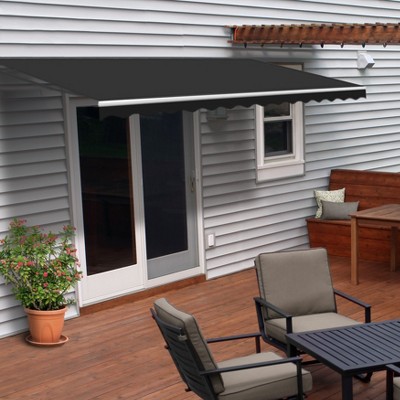 ALEKO 12 x 10 feet Retractable White Frame Home Patio Canopy Awning 12'x10'