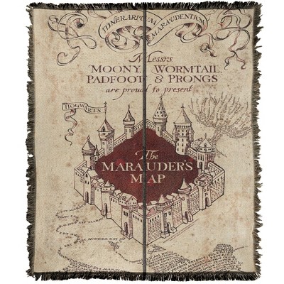 Harry Potter Folded Map Blanket 50"x60" Woven Tapestry