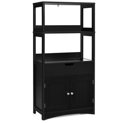 Costway Bathroom Storage Cabinet w/Drawer Shelf Cupboard Floor Cabinet