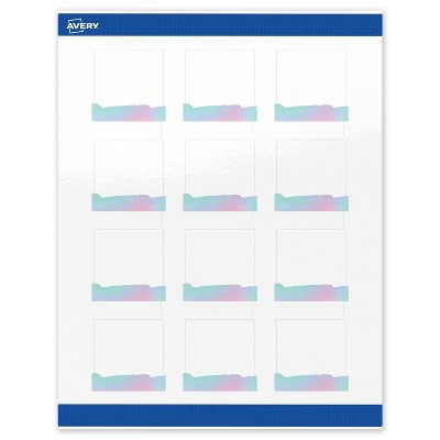 Avery Square Labels, Watercolors Design, 2" x 2", 120ct