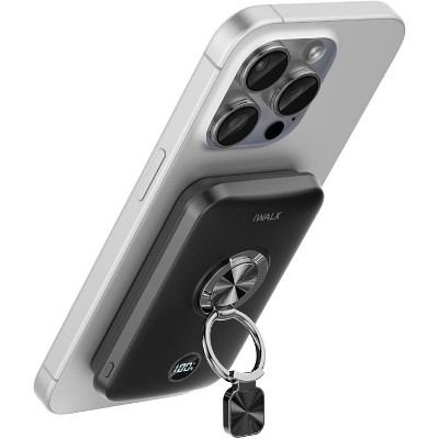 iWalk 10000 mAh Magnetic Portable Charger with Ring Stand Power Bank Wireless Slim LED Display Battery Pack For iPhone 15/14/13/12