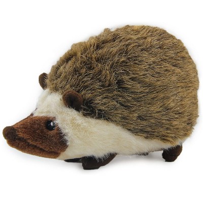 Allforpaws Classic Hedgehog Squeaky Plush Dog Toy, Dark Gray, Great Gift for Dog