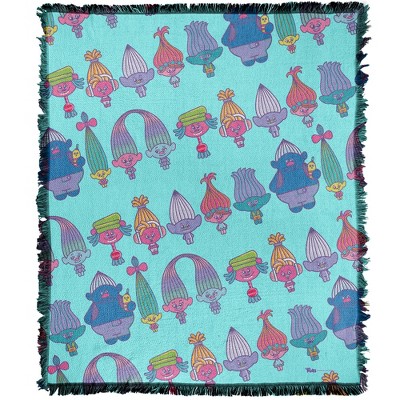Trolls Trolls Lineup Pattern Blanket 50"x60" Woven Tapestry