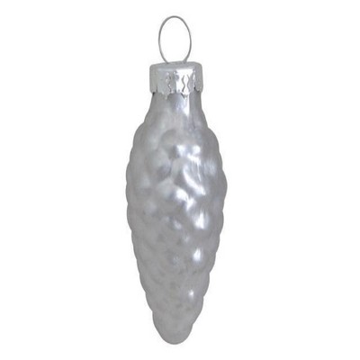 Northlight 56ct Silver Shiny Finish Glass Christmas Pinecone Ornaments - 1.75" (45mm)