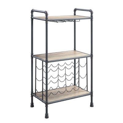 26" Brantley Wine Rack Antique Oak and Sandy Gray Finish - Acme Furniture