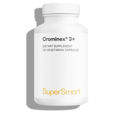SuperSmart Crominex 3+ 400mcg - Optimised Chromium - Advanced Formula with Amla Extract & Shilajit | Non-GMO & Gluten Free - 120 Vegetarian Capsules