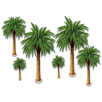 Beistle Palm Tree Props, 18"-4', (6/Pkg) Multicolored