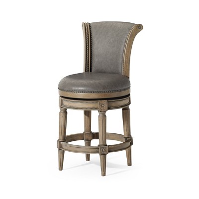 Maven Lane Pullman Swivel Counter Height Stool with Faux Leather 26"