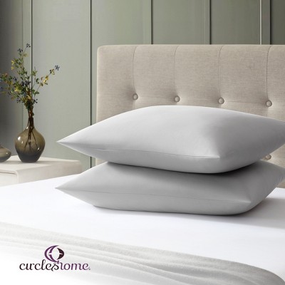 Circles Home Breathable Standard Envelope Pillow Case – Grey (2 Pack)
