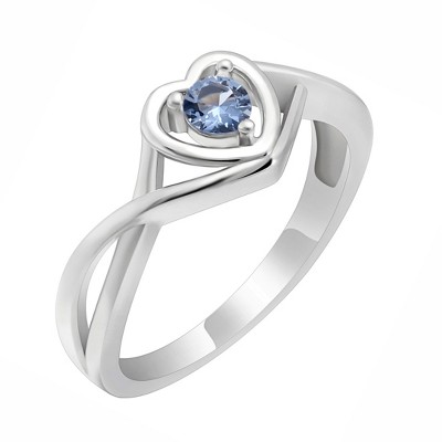 Christine Engagement Ring Promise Heart For Women Silver Cz Ginger Lyne Collection