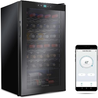 Ivation 18 Bottle Freestanding Wine Refrigerator, Wine Fridge with Wi-Fi Smart App Control