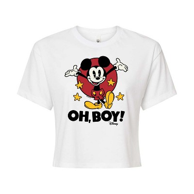 Women's - Disney - Mickey Mouse Cropped Graphic T-Shirt