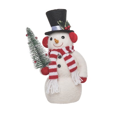 Transpac 5.91 in White Christmas Felt Jolly Snowman Decorative Foam Holiday Decor