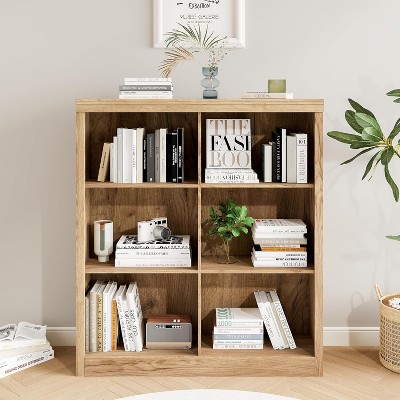 COZONY 6 Cube Storage Bookshelf, 53" Tall Bookcase with Anti-Tip Design, Modern Freestanding Organizer Shelf for Living Room, Bedroom, Home Office