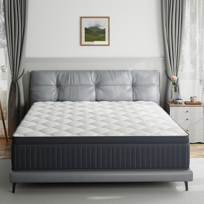 Swedrea Hybrid Mattress Breathable Medium Cooling Memory Foam Bed-in-a-Box White
