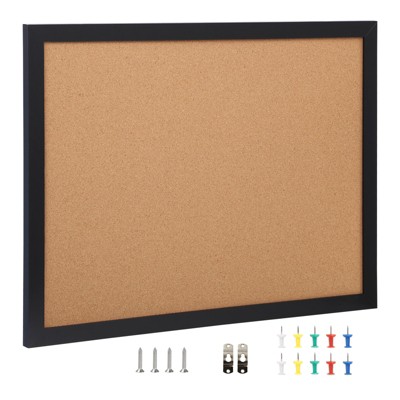 VEVOR Cork Board, 36x24 inches Bulletin Board with MDF Sticker Frame, Vision Board Includes 10 Pushpins, for Display and Decoration in Office Home