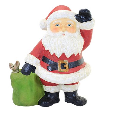Christmas 16.0 Inch Jolly Waving Santa With Bag , Vintage Mouse (1PC)