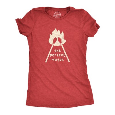 Womens The Perfect Match T Shirt Funny Valentines Day T Shirts for Women - Crazy Dog Women's T Shirt for Valentines Gift