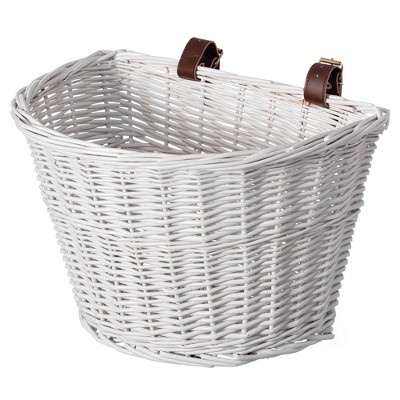 Wicker Front Cargo Bike Basket - Perfect for Riders of All Ages and Genders - for Beach Cruiser, Stationary Bike, E-bike, or Road Bike
