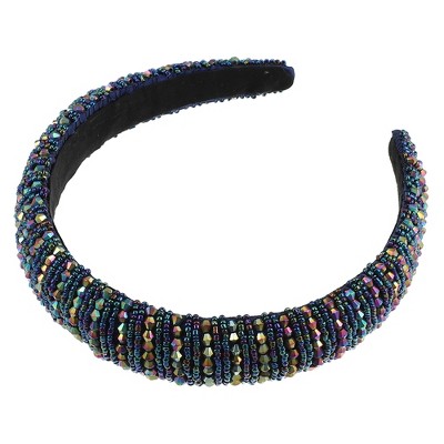 Unique Bargains Crystal Headband Rhinestone Hairband for Women Multicolor 1.2 Inch Wide 1Pc