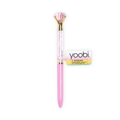 Yoobi Novelty Ballpoint Pen Pink Gemstone