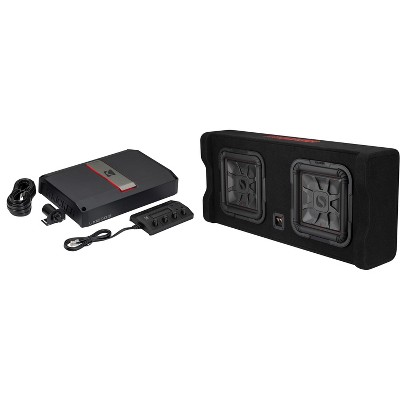 Kicker 49DL7TDF122 Dual Down Firing L7 Thin 12" Enclosure with LX12005 5 Ch. Amplifier Bundle