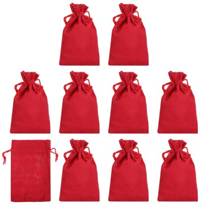 Unique Bargains Linen Bag Bank Deposit Transit Bags Gift Bag with Drawstring 10 Packs