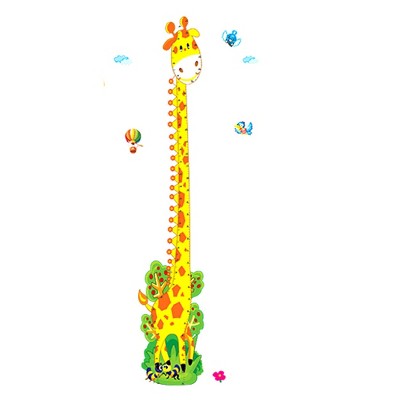 Unique Bargains Height Chart Measure Giraffe Pattern Removable DIY Wall Sticker Decal